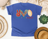 Peace Love Football Leopard graphic tee in Flo Blue