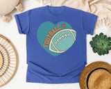 Football Heart Badge graphic tee in Flo Blue