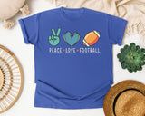 Peace Love Football graphic tee in Flo Blue