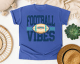 Football Vibes Navy Bold graphic tee in Flo Blue