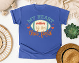 My Heart Is On That Field Ball graphic tee in Flo Blue