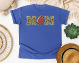 Football Mom Leopard graphic tee in Flo Blue