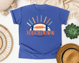 Touchdown Sunburst graphic tee in Flo Blue
