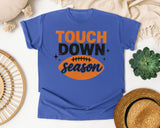 Touch Down Season Distressed graphic tee in Flo Blue