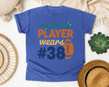 My Favorite Player Wears Number 38 graphic tee in Flo Blue