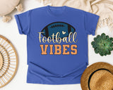 Football Vibes Orange Ball graphic tee in Flo Blue
