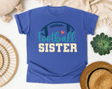Football Sister Cream graphic tee in Flo Blue