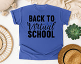 Back To Virtual School graphic tee in Flo Blue
