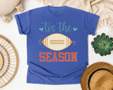 Tis The Season Football Cream graphic tee in Flo Blue