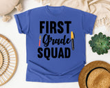 First Grade Squad Pen graphic tee in Flo Blue