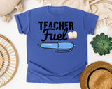 Teacher Fuel Pen graphic tee in Flo Blue