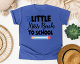 Little Miss Back To School Pencil graphic tee in Flo Blue