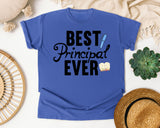Best Principal Ever graphic tee in Flo Blue