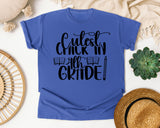 Cutest Chick In 4th Grade graphic tee in Flo Blue