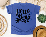 Hello Ninth Grade Globe graphic tee in Flo Blue