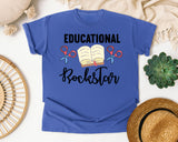Educational Rockstar Book graphic tee in Flo Blue