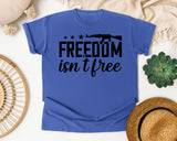 Freedom Isn't Free White graphic tee in Flo Blue