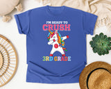 Im Ready To Crush 3rd Grade Unicorn graphic tee in Flo Blue