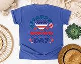 Happy Independence Day Navy graphic tee in Flo Blue