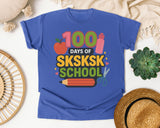 100 Days Of Sksksk School graphic tee in Flo Blue