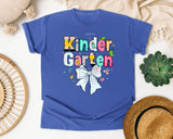 Kindergarten Paper Bow graphic tee in Flo Blue