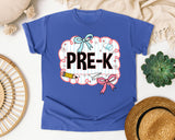 Pre-K Scallop Bow graphic tee in Flo Blue