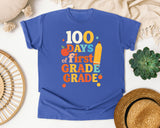 100 Days Of First Grade graphic tee in Flo Blue