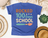 Rocked 100 Days Of School graphic tee in Flo Blue