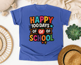Happy 100 Days Of Of Of School graphic tee in Flo Blue