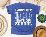 I Just Hit 100 Days Of School graphic tee in Flo Blue