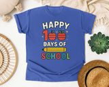 Happy 100 Days Of School Apples graphic tee in Flo Blue