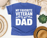 My Favorite Veteran Is My Dad White graphic tee in Flo Blue