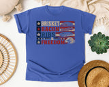 Brisket Bacon Ribs And Freedom Grey 2 graphic tee in Flo Blue