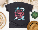 Tired Teachers Summer Club graphic tee in Graphite