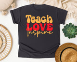 Teach Love Inspire Retro graphic tee in Graphite