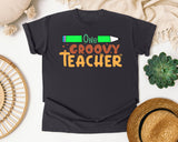 One Groovy Teacher graphic tee in Graphite