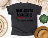 Dad Jokes Loading Please Wait White graphic tee in Graphite