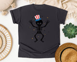 Patriotic Skeleton Dancing graphic tee in Graphite