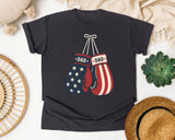 Patriotic Dad Boxing Gloves graphic tee in Graphite