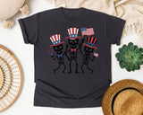 Three Skeletons With Flags graphic tee in Graphite