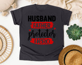Husband Father Protector Hero graphic tee in Graphite