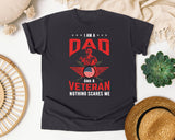 I Am A Dad And A Veteran Nothing Scares Me graphic tee in Graphite