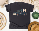 Patriotic Truck With Gifts graphic tee in Graphite
