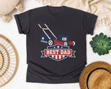 Best Dad Lawn Mower graphic tee in Graphite
