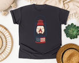 Patriotic Camping Lantern graphic tee in Graphite