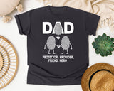 Dad Protector Provider Friend Hero White graphic tee in Graphite
