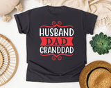 Husband Dad Granddad Red 2 graphic tee in Graphite