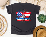 Merica Red graphic tee in Graphite