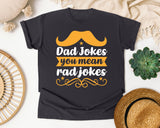 Dad Jokes You Mean Rad Jokes White graphic tee in Graphite