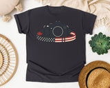 Patriotic Camera Strap graphic tee in Graphite